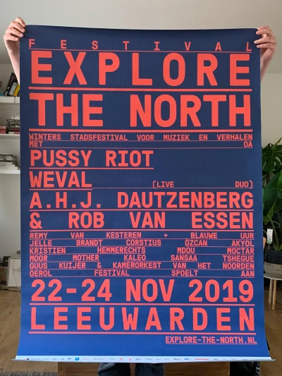 Isa and Boyke with Explore the North Festival Poster